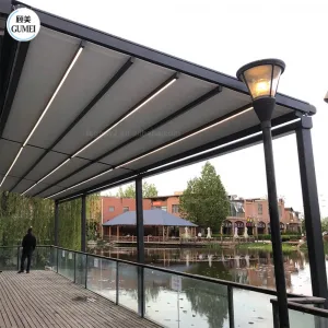 Customized Retractable Canopy Waterproof Motorized Awning Roof with Led or Side Screen