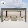 Customized Waterproof Louvered Roof Motorized Aluminium Pergola Aluminum Motorized Outdoor Pergola