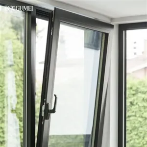 Double Glazed Aluminium Tilt Turn Windows Soundproof Wood Window with Aluminum Clad Swing Open Style Elegant Doors Windows