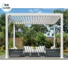 Eco Friendly Grey Motorized Opening Louvre Roof Pergula Style with Side Blinds