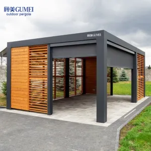 Freestanding Exterior Modern Outdoor Aluminum Pergola Electric Waterproof Shutters Roof Garden Gazebo