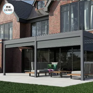 Garden Sets Outdoor Furniture Patio Modern Motorized Opening Roof Waterproof Aluminum Garden Pergola