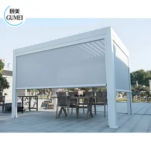 Gumei Modern Luxury Garden Pergola Aluminum Outdoor Electric Patio Waterproof Bioclimatic Motorized Aluminium Louver Pergola