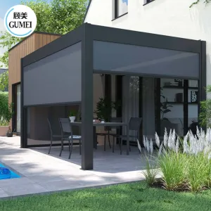 Gumei Motorized Outdoor Garden Aluminum Pergola Patio Cover Roof Aluminum 3x4 4x4 Bioclimatic Pergola Aluminium Outdoor