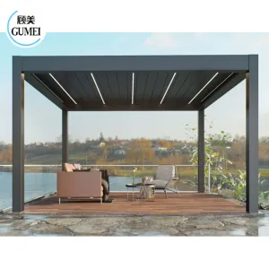 Gumei Outdoor Waterproof Aluminum Pergola 3x3 3x4 Garden Building Outdoor Patio Motorized Louvered Pergola Aluminium