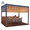 Gumei Waterproof Gazebo Patio Swimming Pool Manual Motorized Louvered Gazebo Pergolas Aluminum Outdoor