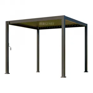Gumei 3X3m 3X4m Bioclimat Pergiola Exterior Garden Buildings Waterproof Bioclimatic Manual Louvered Aluminium Pergola