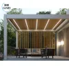 Gumei 3x3 3x4 Outdoor Wall-Mounted Motorized Aluminum Pergola Garden Patio Sun Waterproof Pergola