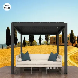 Aluminium Garden Pergola Jardin with Rain Wind Sensor for Outdoor Kitchen