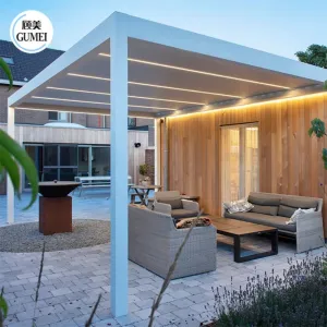 Bioclimatic Motorized Garden Gazebo Outdoor Waterproof Aluminium Louvered Pergola