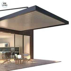 Garden Aluminium Automatic Awning Motorized Awning Retractable Bioclimatic Pergola 5x5m