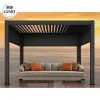 Garden Patio Aluminum Modern Gazebo Design WIth Motorized Louver and LED Light