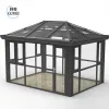 Modern Winter Garden Construction Solarium White Sunroom Curved Eave Glass Aluminum Sunroom Kit