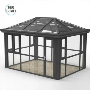Modern Winter Garden Construction Solarium White Sunroom Curved Eave Glass Aluminum Sunroom Kit