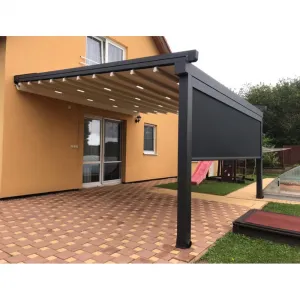 Outdoor Roof Glass Window Retractable Roof Conservatory Awning for Garden