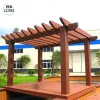 Wood Like Garden Patio Pergola Modern Style Aluminium Outdoor Gazebo Pergola