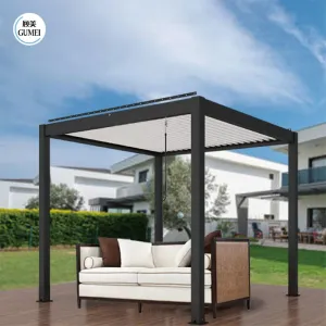 3x4 Gazebo Modern Aluminium Pergola with LED Lights for Swimming Pool