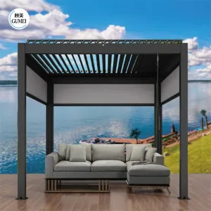 Hot Sale GumeiTec Waterproof Outdoor Aluminum Sunshade Modern Pergola Gazebo Pergola