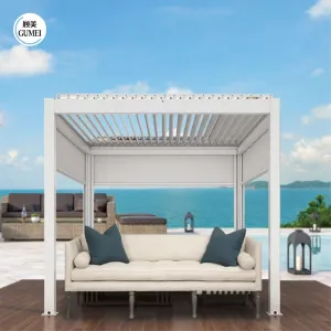Hot Sale Modern Design Parts Pergola Louver Shutter Roof With Motorized Louver and LED Light for Garden Living