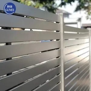 Hot Sales Safety Post Aluminium Privacy Fence Popular Aluminum Horizontal Slat Fencing