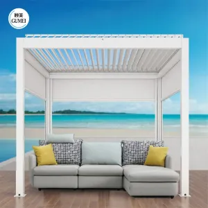 Hot Selling 3X3 Aluminum Frame Pergola Sun Shad Aluminum Gazebos for Outdoor Patio With LED Light
