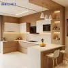 Kitchen Furniture White Wooden Kitchen Cabinet MDF Kitchen Cupboard Island Storage Cabinet for Apartment