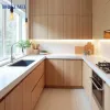 Light Gray Luxury Solid Wood Lacquer Kitchen Set Cabinets Cupboard Custom Modern China Kitchen Furniture With Island