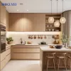 Luxury Designs Melamine Shaker Kitchen Furniture Wall Glass Door Cabinet of Kitchen Hanging Cabinets