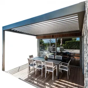 Luxury Garden Aluminium Pergola Outdoor Bioclimatic Aluminum Pergola Waterproof Louvered Pergola