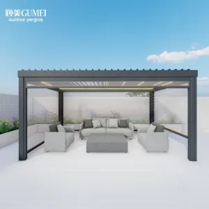 Luxury Modern Outdoor Pergola Aluminium Waterproof Louver Roof Metal Garden Pergola