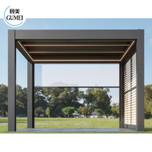 Luxury Motorized Pergola Patio Roof Pergola Furniture Sets Garden Gazebo Outdoor Furniture Pergola White Exterior