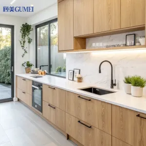 Modern Minimalist Style Designs Small Complete Custom Home Furniture L Shaped Wooden Unit Cabinets Kitchen