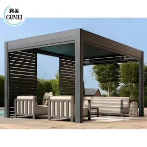 Modern Motorized Patio Garden Aluminum Pergola Outdoor Arches Bioclimatic Pergola Opening Louvred Roof