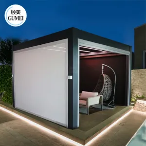 Modern Waterproof Pergola Louver Design Aluminum Bioclimatic Pergola Garden Buildings Pergola With Louvered Roof