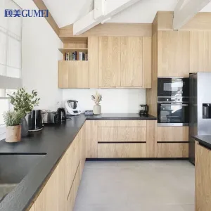 Modern Wooden Storage Kitchen Cabinet Set for Small Homes