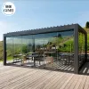 Motorised Luxury Modern Outdoor Pergola Aluminium Waterproof Louvered Roof Bioclimatic Pergola for Sunshade