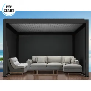 Motorised Outdoor Gazebo Modern Aluminium Louvre Roof Bioclimatic Pergola for Sunshade Pergola Patio Roof