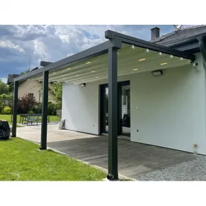 Motorized Metal Waterproof Retractable Awning Garden Supplies Aluminium PVC Pergola Awning Retractable Roof