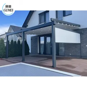 Motorized Outdoor Opening Retractable Awning Pergola PVC Pergola Systems Metal Garage Patio Awning Retractable Roof