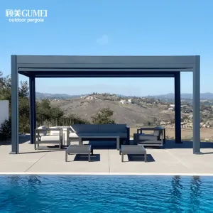 OEM Factory 3x3 3x4 4x4 4x6 6x4m Outdoor Aluminum Pergola Motorized Garden Aluminium Louver Pergola