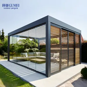 OEM 3X3 3X4 4X4 6X4m Outdoor Waterproof Aluminium Bioclimatic Pergola Cover Aluminum Louvered Pergola