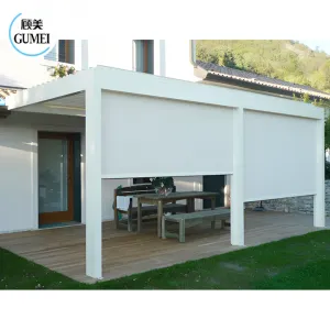 Outdoor Customized Motorized Aluminum Pergola Waterproof Louvered Pergola Bioclimatic Gazebo Arches Arbours Aluminum Pergolas