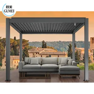 Outdoor Factory Supplying Modern New Design Aluminium Gazebos Pergola With Led Light Custom Aluminium Pergola