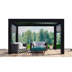 Outdoor Louvered Pergola Gazebo with Zip Screen Blinds Bystems Bioclimatica Garden Buildings Manual Aluminum Pergolas