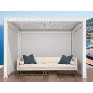 Outdoor Pergola Awning Attached to House Bioclimatique Systems Garden Buildings Louvered Motorized Aluminum Pergola