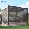 Outdoor Waterproof Pergola Aluminium Motorized Louvered Pergola Canopy Exterior Gazebo 3x33x44x6m Bioclimatic Pergola Shading