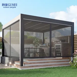 Outdoor Waterproof Pergola Aluminium Motorized Louvered Pergola Canopy Exterior Gazebo 3x33x44x6m Bioclimatic Pergola Shading
