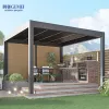 Outdoor Waterproof Sun Shade Motorized Bioclimatic Aluminum Pergolas With Louvered