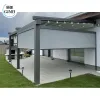 PVC Folding Pergola Retractable Awning Outdoor Roof Pergola With Retractable Canopy for Restaurant