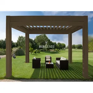 Remote Controlled Aluminium Pergola Louver Roof Customized Waterproof Arches Arbours Pergolas
